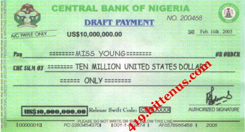 Central Bank of Nigeria, US$10,000,000
